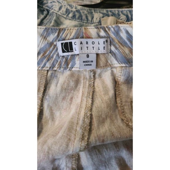 NWT Carole Little Linen Pants SIze 8 Southwest Print - Picture 6 of 7